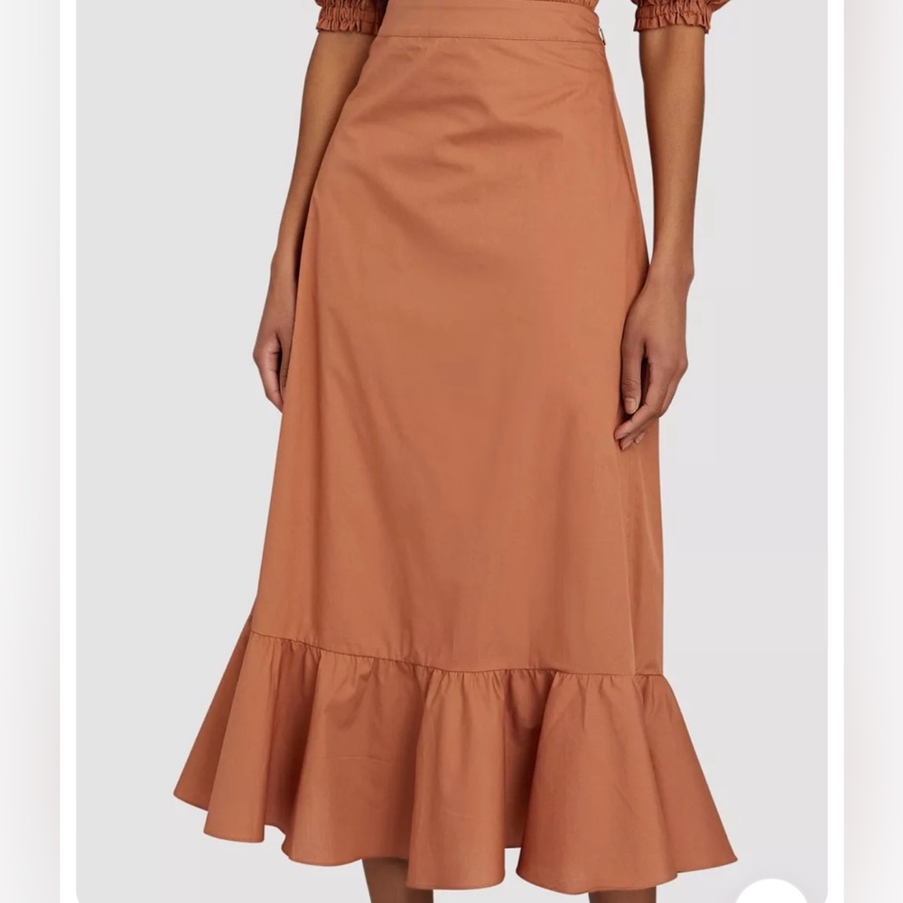 Intermix Private Label Athena Ruffle A-Line Midi Skirt